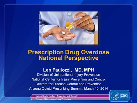 Prescription Drug Overdose National Perspective