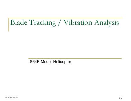 Blade Tracking / Vibration Analysis