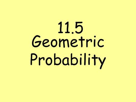 Geometric Probability