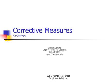 Corrective Measures An Overview