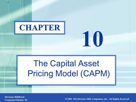 Chapter Outline 10.1 Individual Securities