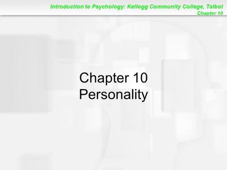 Chapter 10 Personality.