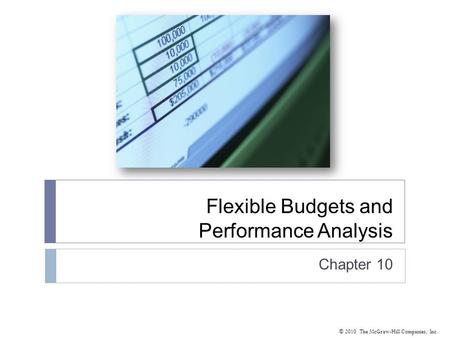 Flexible Budgets and Performance Analysis