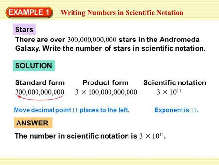 Writing Numbers in Scientific Notation