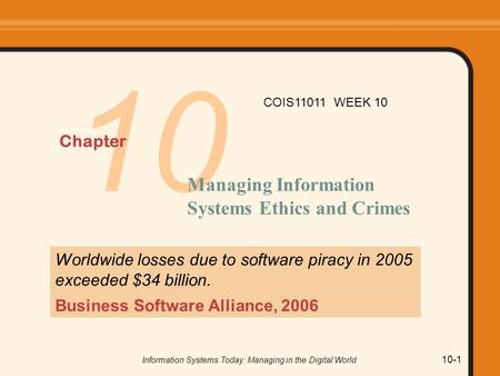 Information Systems Today: Managing in the Digital World