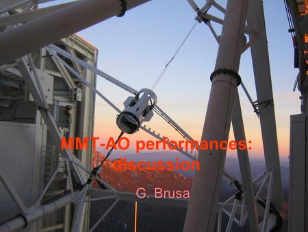 MMT-AO performances: discussion G. Brusa. Outline Interaction matrix AO system model Calibration issues Performance estimation Tip-tilt error Accelerometer.