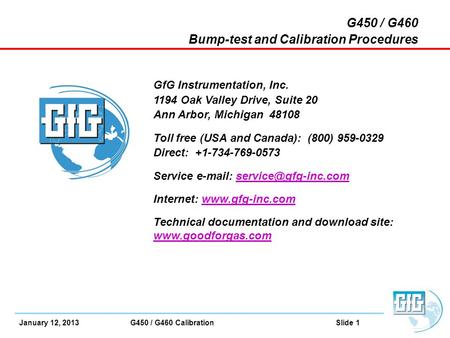 Bump-test and Calibration Procedures