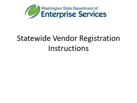 Statewide Vendor Registration Instructions