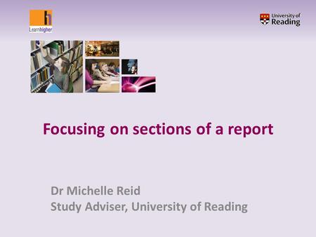 Focusing on sections of a report