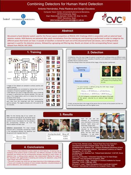 Combining Detectors for Human Hand Detection Antonio Hernández, Petia Radeva and Sergio Escalera Computer Vision Center, Universitat Autònoma de Barcelona,