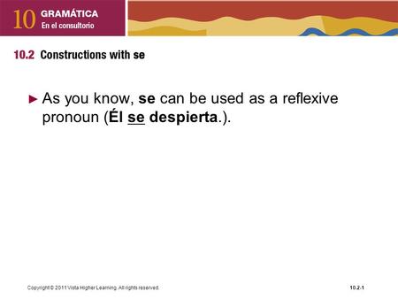 As you know, se can be used as a reflexive pronoun (Él se despierta.).