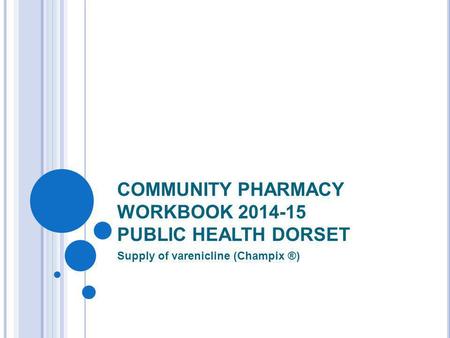 COMMUNITY PHARMACY WORKBOOK PUBLIC HEALTH DORSET