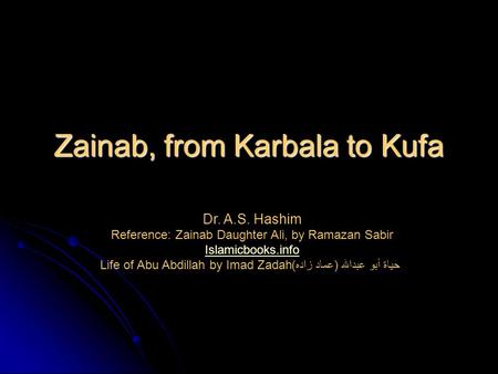 Zainab, from Karbala to Kufa