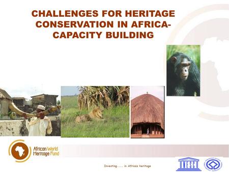 CHALLENGES FOR HERITAGE CONSERVATION IN AFRICA- CAPACITY BUILDING Investing..... in Africa ̀ s heritage.