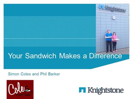 Your Sandwich Makes a Difference Simon Coles and Phil Barker.