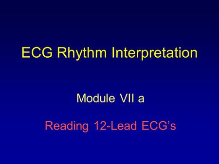 ECG Rhythm Interpretation