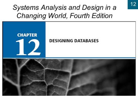 Chapter 12: Designing Databases