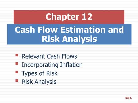 Cash Flow Estimation and Risk Analysis