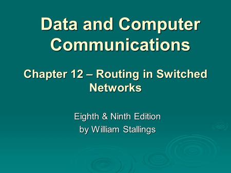 Data and Computer Communications