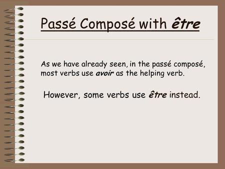 Passé Composé with être