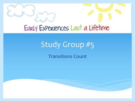 Study Group #5 Transitions Count.  4 Remain in me, as I also remain in you. No branch can bear fruit by itself; it must remain in the vine. Neither can.