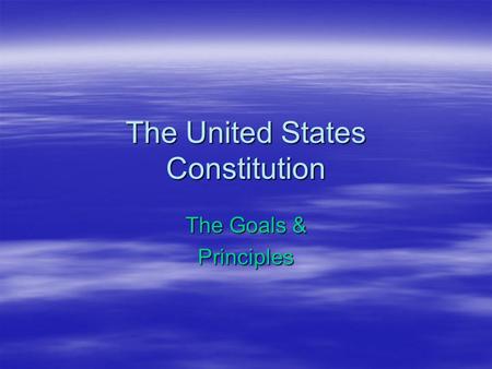 The United States Constitution