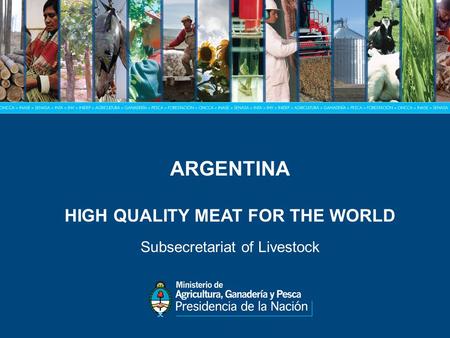 ARGENTINA HIGH QUALITY MEAT FOR THE WORLD Subsecretariat of Livestock.