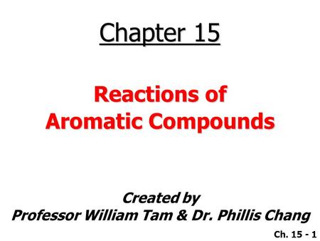 Reactions of Aromatic Compounds