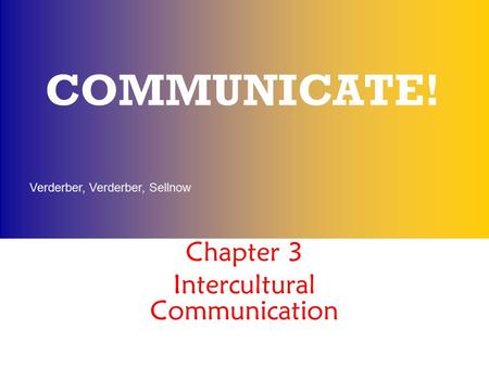 Chapter 3 Intercultural Communication