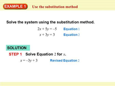 Use the substitution method