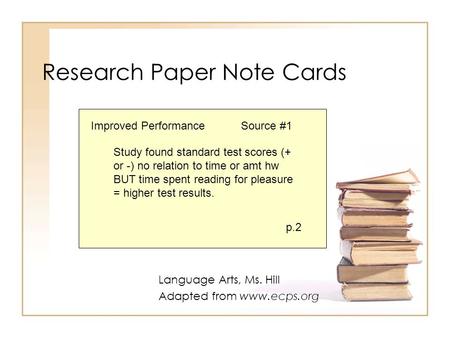 Research Paper Note Cards