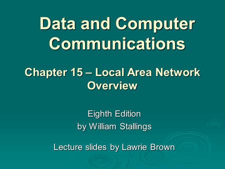 Data and Computer Communications