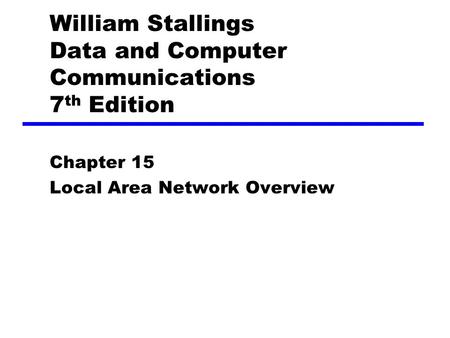 William Stallings Data and Computer Communications 7th Edition