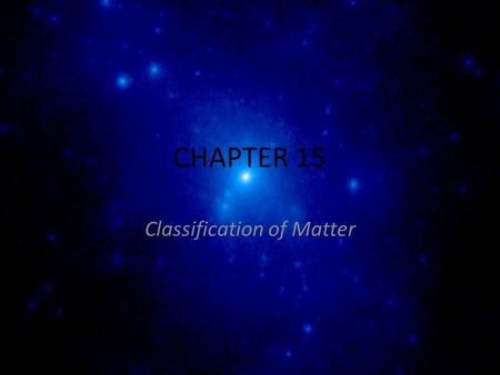 Classification of Matter