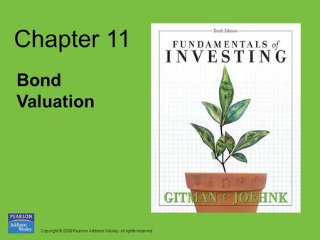 Chapter 11 Bond Valuation.