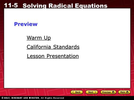 Preview Warm Up California Standards Lesson Presentation.