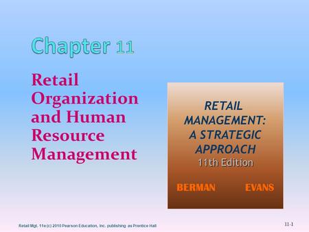 Retail Organization and Human Resource Management