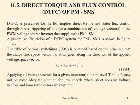 11.5. DIRECT TORQUE AND FLUX CONTROL