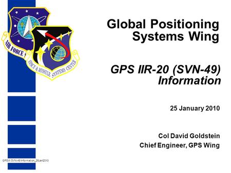 GPS IIR-20 (SVN-49) Information