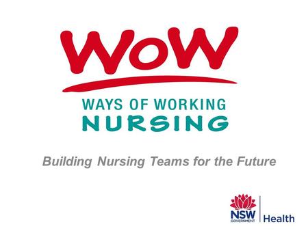 Building Nursing Teams for the Future. Why should nurses consider examining the way we organise our nursing care?