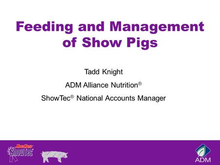 Feeding and Management of Show Pigs