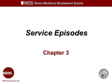 Service Episodes Chapter 3. Service Episodes 3-2 Objectives Explain what a Service Episode is and how to enter one.