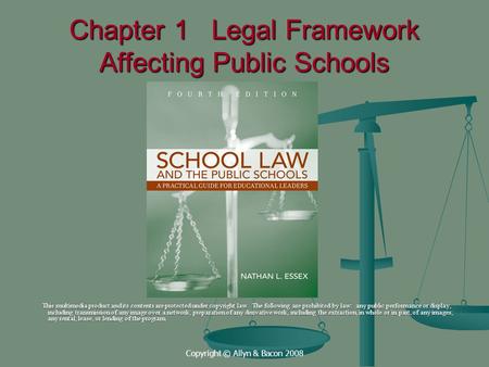 Chapter 1 Legal Framework Affecting Public Schools