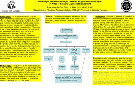 Advantages and Disadvantages between Allograft versus Autograft