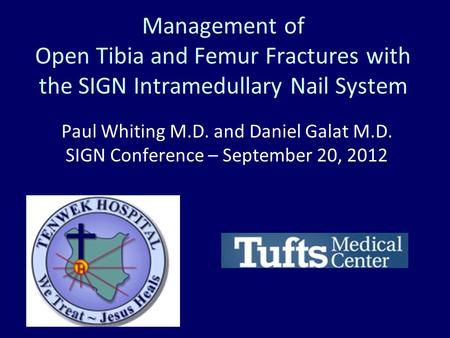 Paul Whiting M. D. and Daniel Galat M. D