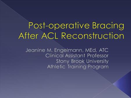  Worn in the early postoperative period (0-6 weeks). 1  Lightweight metal hinge bars with multiple padded velcro straps to secure brace to patient’s.