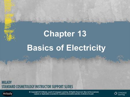 Chapter 13 Basics of Electricity