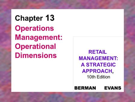 Operations Management: Operational Dimensions