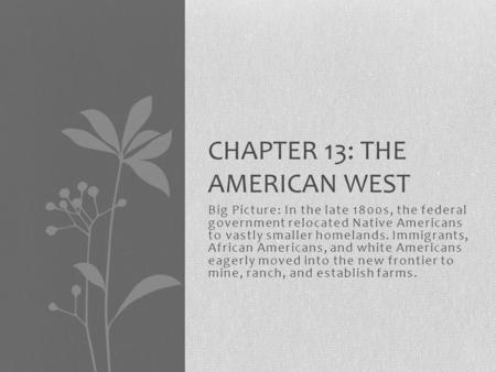 Chapter 13: The American West