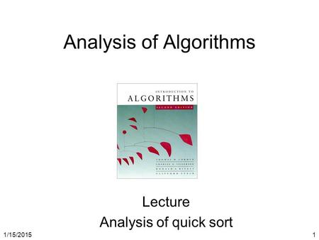 Analysis of Algorithms